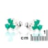 Pendientes con ónix verde natural redondo, en plata 925 rodiada
