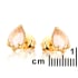 Clous d'oreilles avec quartz rose naturel en goutte, en argent 925 doré