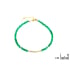 Bracelet with natural green onyx in cube, in gold plated 925 silver, length 15.5+3 cm