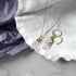 Collier glaçon avec quartz rose naturel, argent 925 doré, 42+3 cm