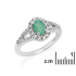로듐 도금 실버 925, 타원형 아벤추린과 산화 지르코늄이 세팅된 반지