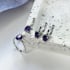 Boucles d'oreilles pendantes avec améthyste violette ovale, en argent rhodié 925