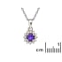 Hanger van amethist en zirkonium, 925 gerhodineerd zilver, diameter 0,8 + 0,4 cm