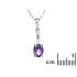 Pendant with purple amethyst, rhodium-plated silver 925, diameter 0.7x1.5+0.8 cm
