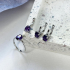 Pendant with purple amethyst, rhodium-plated silver 925, diameter 0.7x1.5+0.8 cm