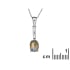 Pandantiv cu labradorit, argint 925 placat cu rodiu, diametru 0.7x1.5+0.8 cm