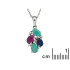 Multi-stone and zirconium pendant, 925 rhodium-plated silver, diameter 1x1.5+0.8 cm