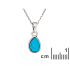 Colgante con turquesa azul reconstituida, plata 925 rodiada, 0,7x1+0,5 cm