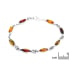 Brățară cu chihlimbar multicolor, argint antic 925, 18 cm