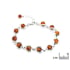 Bracciale con ambra cognac, argento rodiato 925, 18+4 cm