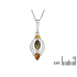 Ciondolo con ambra multicolore, argento rodiato 925, diametro 1,5x2,5+1 cm