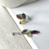 Colgante con ámbar natural multicolor, plata 925 rodiada, diámetro 1,5x3+1 cm