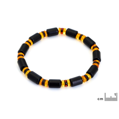 Armband met veelkleurige barnsteen, geheel barnsteen, 21-23 cm