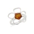 Ring with natural cognac amber from the Baltic Sea, in 925 rhodium-plated silver