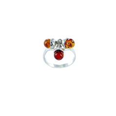 Anillo con ámbar coñac...