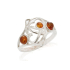Anillo con ámbar coñac natural del mar Báltico, en plata 925 rodiada.