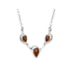 Leaf necklace with natural...