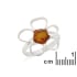 Ring with natural cognac amber from the Baltic Sea, in 925 rhodium-plated silver