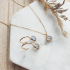 Anello cuore labradorite 6mm argento placcato oro 925/1000