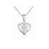 Ciondolo a forma di cuore con opale bianco naturale, in argento 925 rodiato