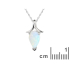 Anhänger mit natürlichem weißen Opal, rhodiniertes Silber 925