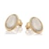 Clous d'oreilles avec pierre de lune blanche naturelle, en argent doré 925