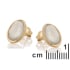 Clous d'oreilles avec pierre de lune blanche naturelle, en argent doré 925