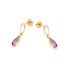 Pendientes colgantes de amatista y cuarzo rosa en plata de dorado 925