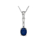 Pendentif avec lapis-lazuli bleu, argent rhodié 925, diamètre 0,7x1,5+0,8 cm