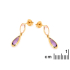 Pendientes colgantes de amatista y cuarzo rosa en plata de dorado 925