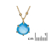 Necklace with natural blue chalcedony, 925 gold platedsilver, 42+3 cm