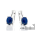 Rodyum kaplamalı 925 gümüş renginde oval mavi lapis lazuli sarkan küpeler
