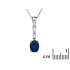 Pendentif avec lapis-lazuli bleu, argent rhodié 925, diamètre 0,7x1,5+0,8 cm