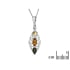 Pingente com âmbar natural multicolorido, prata banhada a ródio 925, diâmetro 1,2x3+1 cm