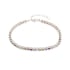 Bracelet avec multipierres multicolore ronde, argent rhodié 925, 15+3 cm