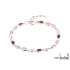 Oval multi-colored multi-stone bracelet, rhodium-plated 925 silver, 3x5 mm