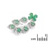 Broche de aventurina verde redonda natural, em prata rodiada 925, 4 mm, 4x6 mm