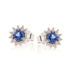Earrings with natural blue...