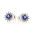 Boucles d'oreilles avec tanzanite bleue naturelle, en argent rhodié 925
