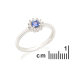 Anillo con tanzanita azul natural, en plata 925 rodiada