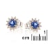 Boucles d'oreilles avec tanzanite bleue naturelle, en argent rhodié 925