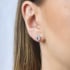 Boucles d'oreilles avec tanzanite bleue naturelle, en argent rhodié 925