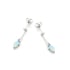 Boucles d'oreilles pendantes avec opale et zirconium, en argent rhodié 925