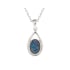 Pendentif avec opale doublet bleue naturelle, argent rhodié 925