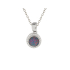 Pendentif avec opale doublet naturelle ronde et zirconium, en argent rhodié 925