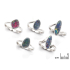 Anillo de ópalo doblete australiano, en plata rodiada 925