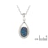 Pendentif avec opale doublet bleue naturelle, argent rhodié 925