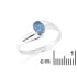 Inel oval cu opal dublu australian albastru natural în argint placat cu rodopiu 925