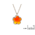 Clover 5 necklace with red natural onyx, in rhodium-plated 925 silver, length 42+3