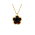 Clover necklace 5 with natural black onyx, in 925 gold plated silver, length 42+3